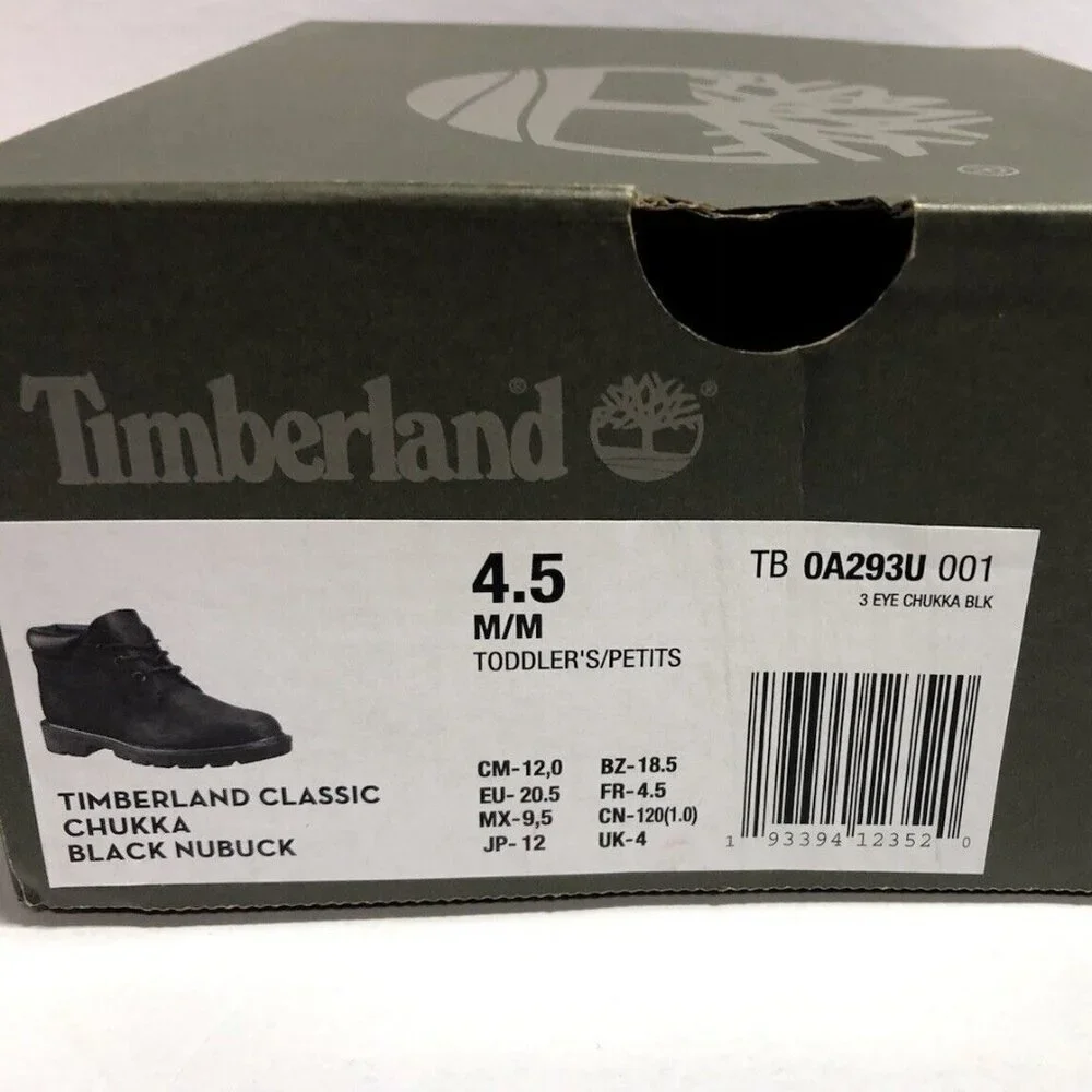Timberland Toddlers' Classic Chukka Boots Black, Boys' Size 4.5M